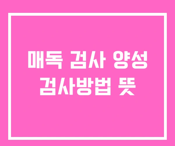 매독 검사 양성 검사방법 뜻 매독 검사 양성 검사방법 뜻