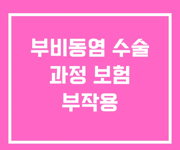 부비동염 수술 과정 보험 부작용