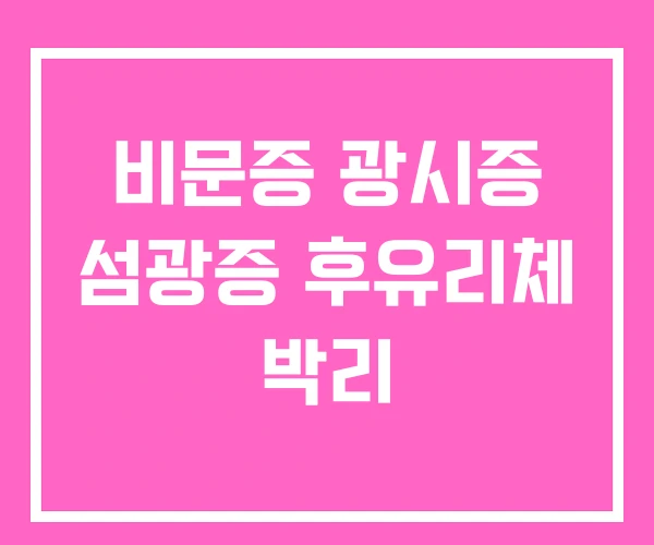 비문증 광시증 섬광증 후유리체 박리