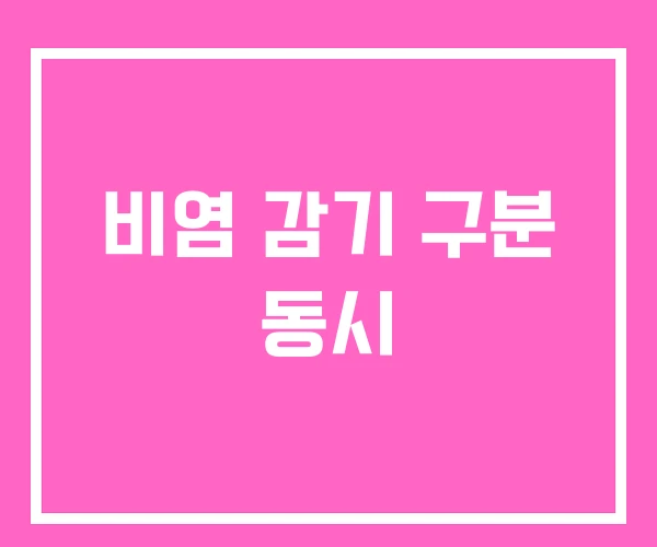 비염 감기 구분 동시 비염 감기 구분 동시