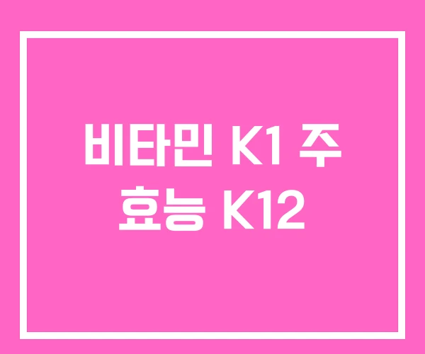 비타민 K1 주 효능 K12