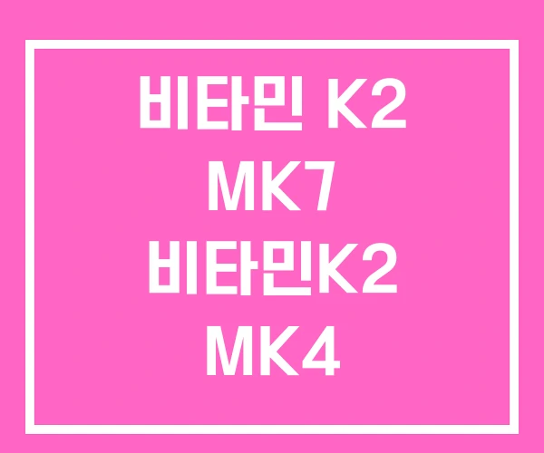 비타민 K2 MK7 비타민K2 MK4