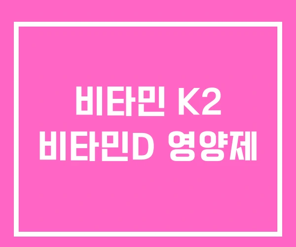 비타민 K2 비타민D 영양제