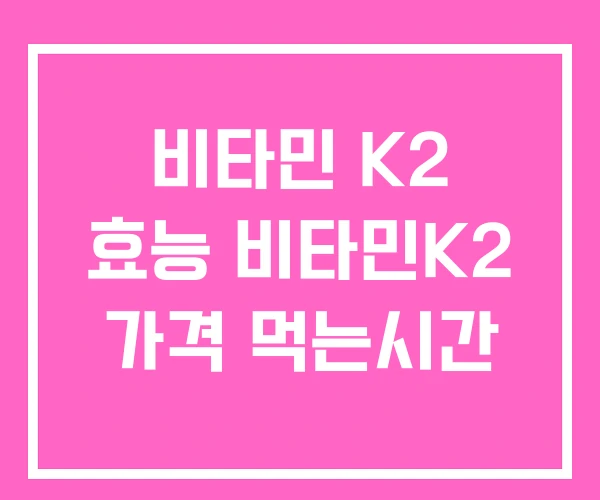 비타민 K2 효능 비타민K2 가격 먹는시간