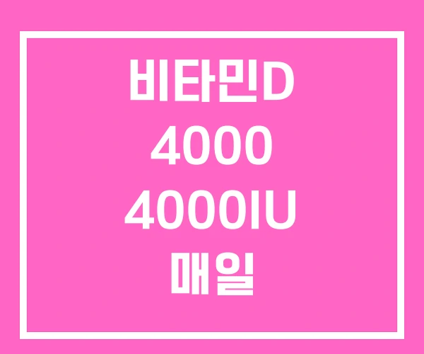 비타민D 4000 4000IU 매일