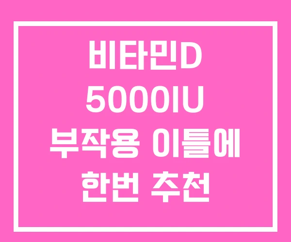 비타민D 5000IU 부작용 이틀에 한번 추천 비타민D 5000IU 부작용 이틀에 한번 추천