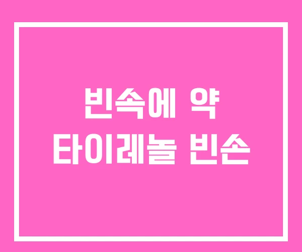 빈속에 약 타이레놀 빈손