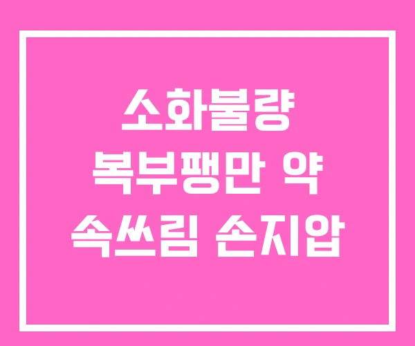 소화불량 복부팽만 약 속쓰림 손지압