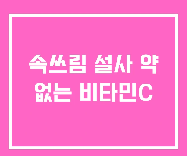 속쓰림 설사 약 없는 비타민C