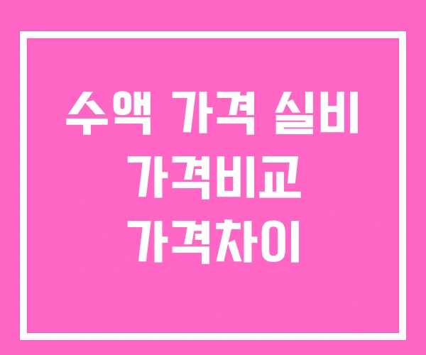 수액 가격 실비 가격비교 가격차이 수액 가격 실비 가격비교 가격차이