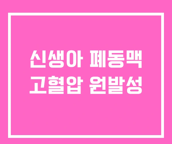 신생아 폐동맥 고혈압 원발성