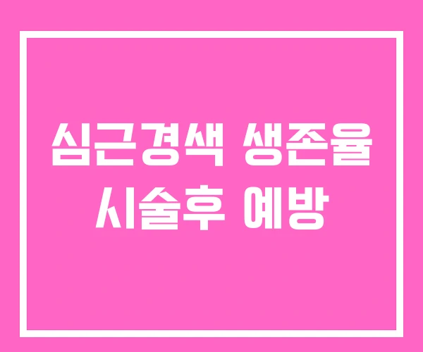 심근경색 생존율 시술후 예방