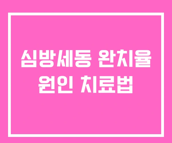 심방세동 완치율 원인 치료법