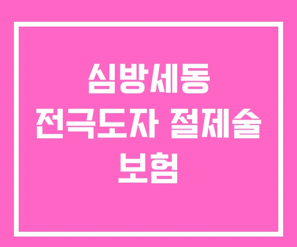 심방세동 전극도자 절제술 보험