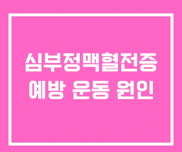 심부정맥혈전증 예방 운동 원인