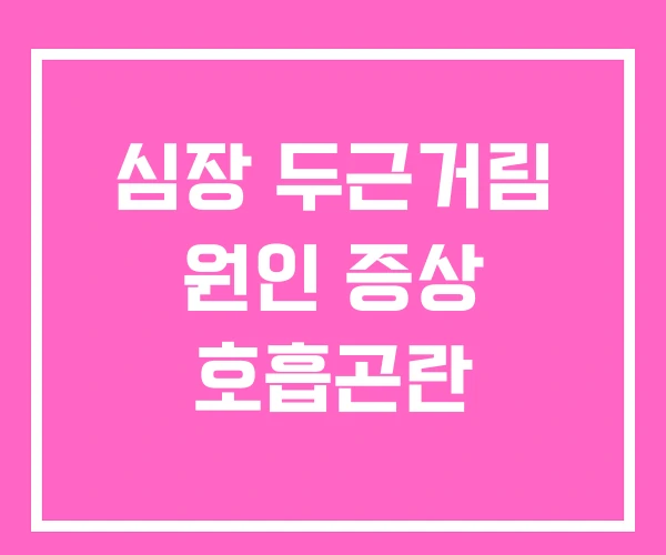심장 두근거림 원인 증상 호흡곤란