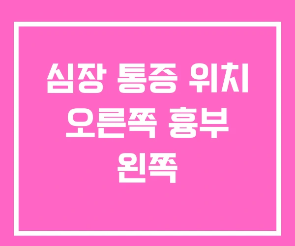 심장 통증 위치 오른쪽 흉부 왼쪽 심장 통증 위치 오른쪽 흉부 왼쪽
