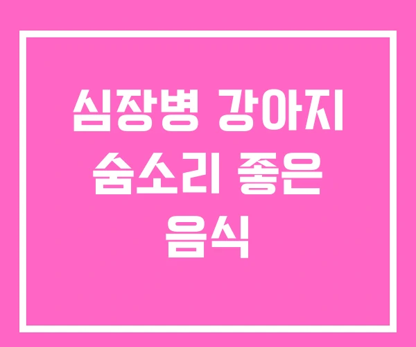 심장병 강아지 숨소리 좋은 음식