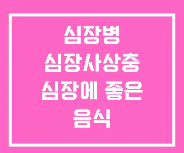 심장병 심장사상충 심장에 좋은 음식 심장병 심장사상충 심장에 좋은 음식