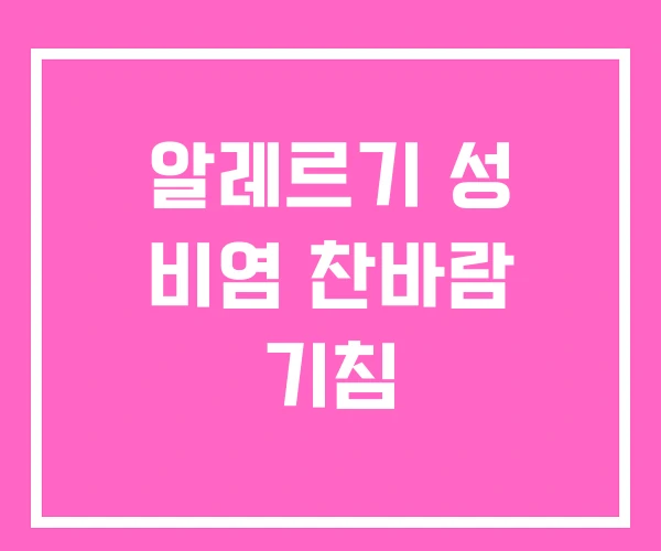 알레르기 성 비염 찬바람 기침