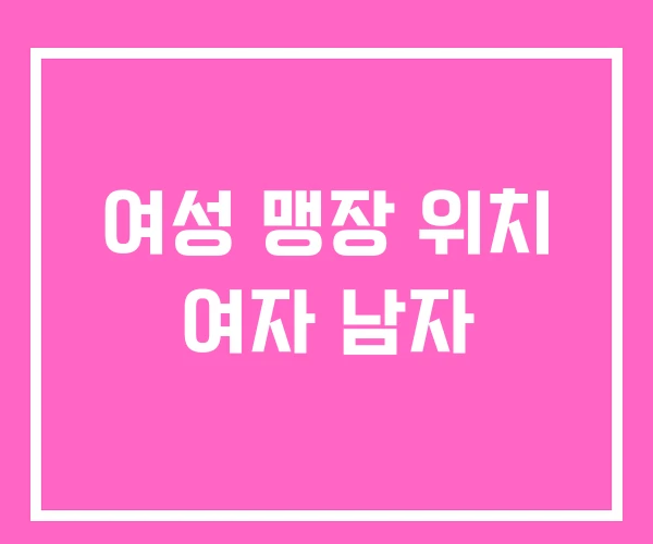 여성 맹장 위치 여자 남자