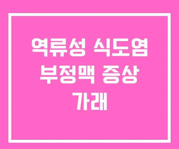 역류성 식도염 부정맥 증상 가래