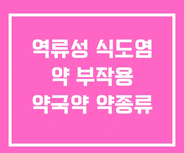 역류성 식도염 약 부작용 약국약 약종류 역류성 식도염 약 부작용 약국약 약종류