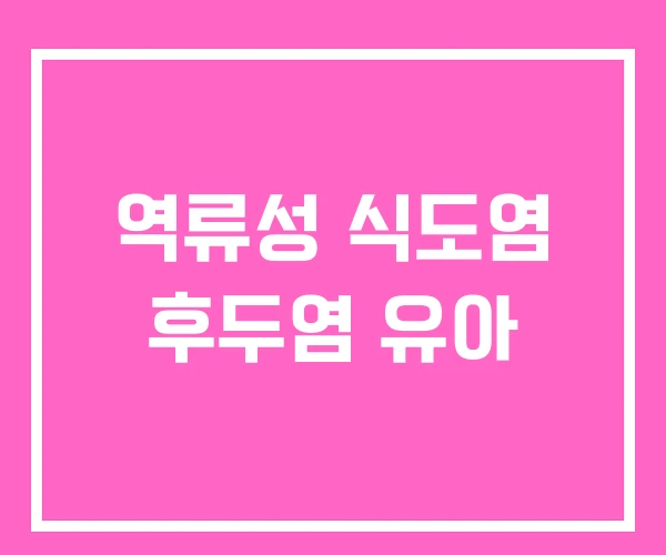 역류성 식도염 후두염 유아 역류성 식도염 후두염 유아