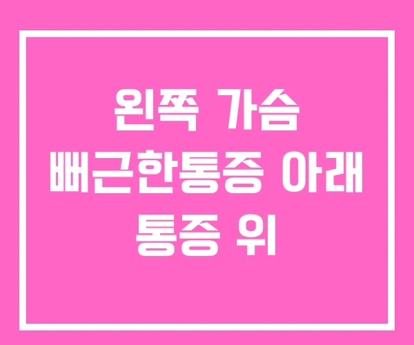 왼쪽 가슴 뻐근한통증 아래 통증 위 왼쪽 가슴 뻐근한통증 아래 통증 위