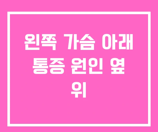 왼쪽 가슴 아래 통증 원인 옆 위
