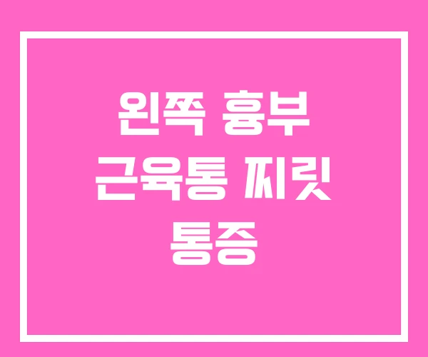 왼쪽 흉부 근육통 찌릿 통증