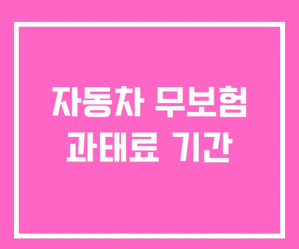 자동차 무보험 과태료 기간