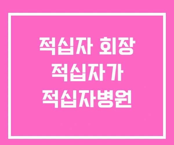 적십자 회장 적십자가 적십자병원 적십자 회장 적십자가 적십자병원