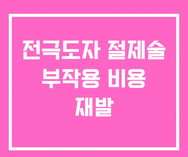 전극도자 절제술 부작용 비용 재발