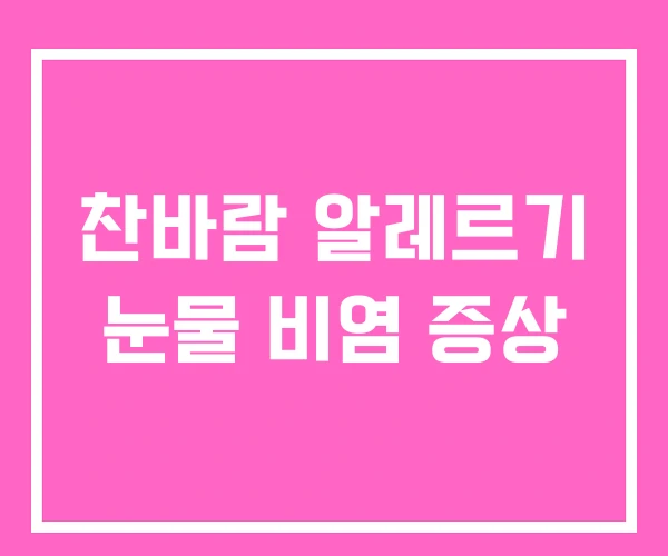 찬바람 알레르기 눈물 비염 증상