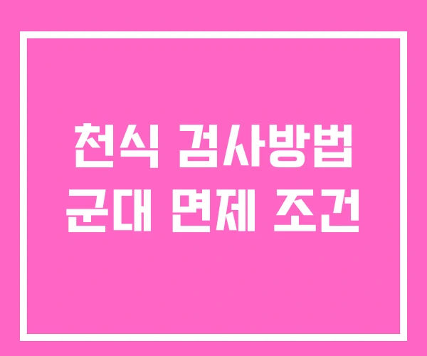 천식 검사방법 군대 면제 조건 천식 검사방법 군대 면제 조건