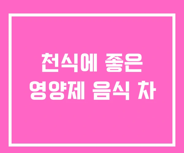 천식에 좋은 영양제 음식 차