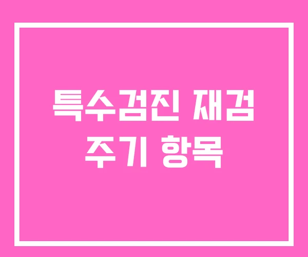 특수검진 재검 주기 항목