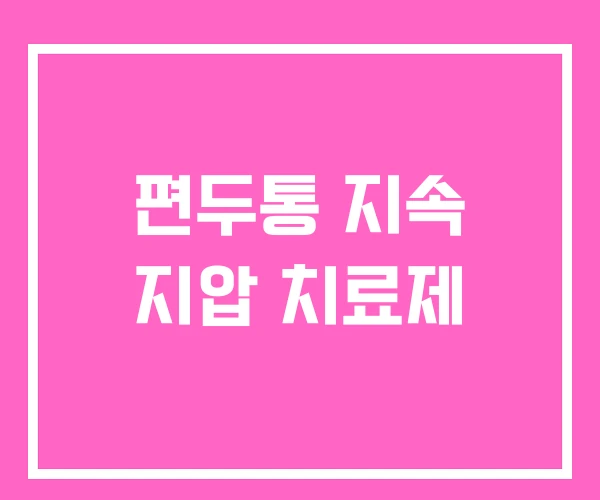 편두통 지속 지압 치료제 편두통 지속 지압 치료제