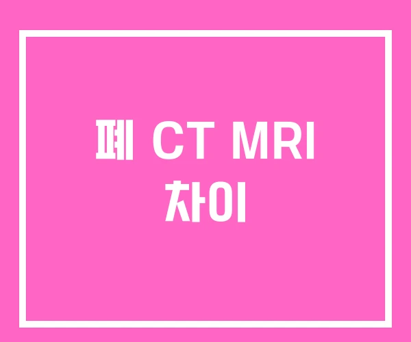 폐 CT MRI 차이