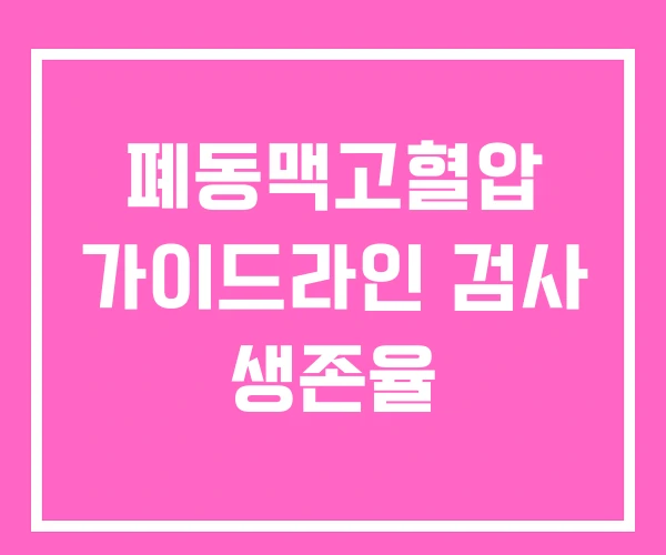 폐동맥고혈압 가이드라인 검사 생존율 폐동맥고혈압 가이드라인 검사 생존율