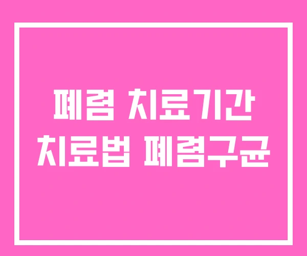 폐렴 치료기간 치료법 폐렴구균 폐렴 치료기간 치료법 폐렴구균