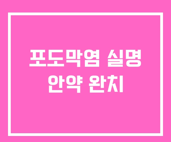 포도막염 실명 안약 완치 포도막염 실명 안약 완치