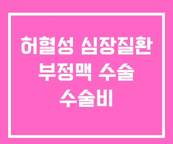 허혈성 심장질환 부정맥 수술 수술비