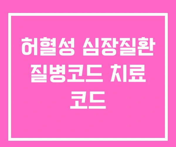 허혈성 심장질환 질병코드 치료 코드 허혈성 심장질환 질병코드 치료 코드