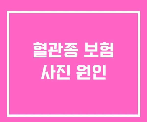 혈관종 보험 사진 원인