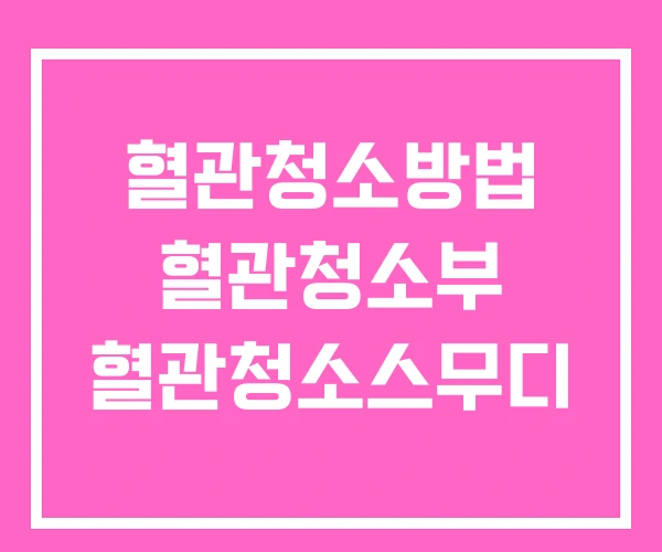 혈관청소방법 혈관청소부 혈관청소스무디 혈관청소방법 혈관청소부 혈관청소스무디