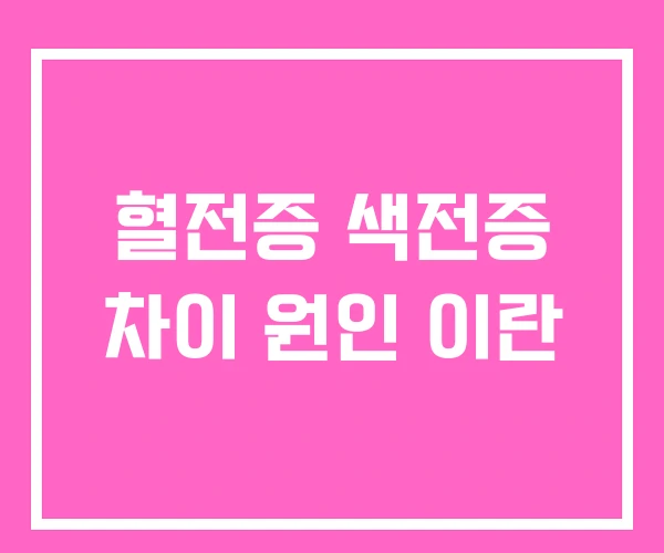 혈전증 색전증 차이 원인 이란 혈전증 색전증 차이 원인 이란
