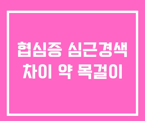 협심증 심근경색 차이 약 목걸이 협심증 심근경색 차이 약 목걸이