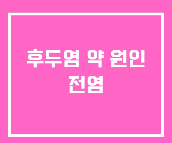 후두염 약 원인 전염